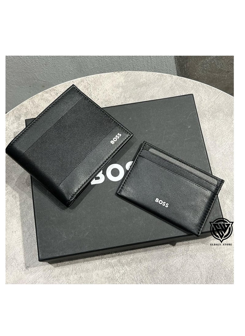 Hugo Boss Leather Wallet and Card Holder Set
