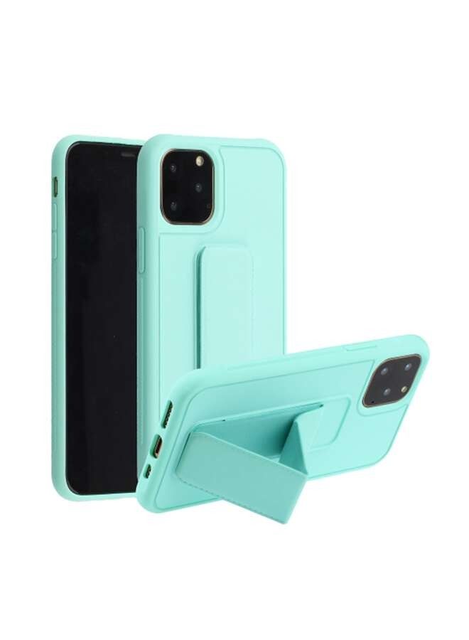 صدمات الكمبيوتر TPU غطاء خلفي واقية مع حامل معصمه لابل اي فون 12 برو ماكس النعناع الأخضر - Image 1