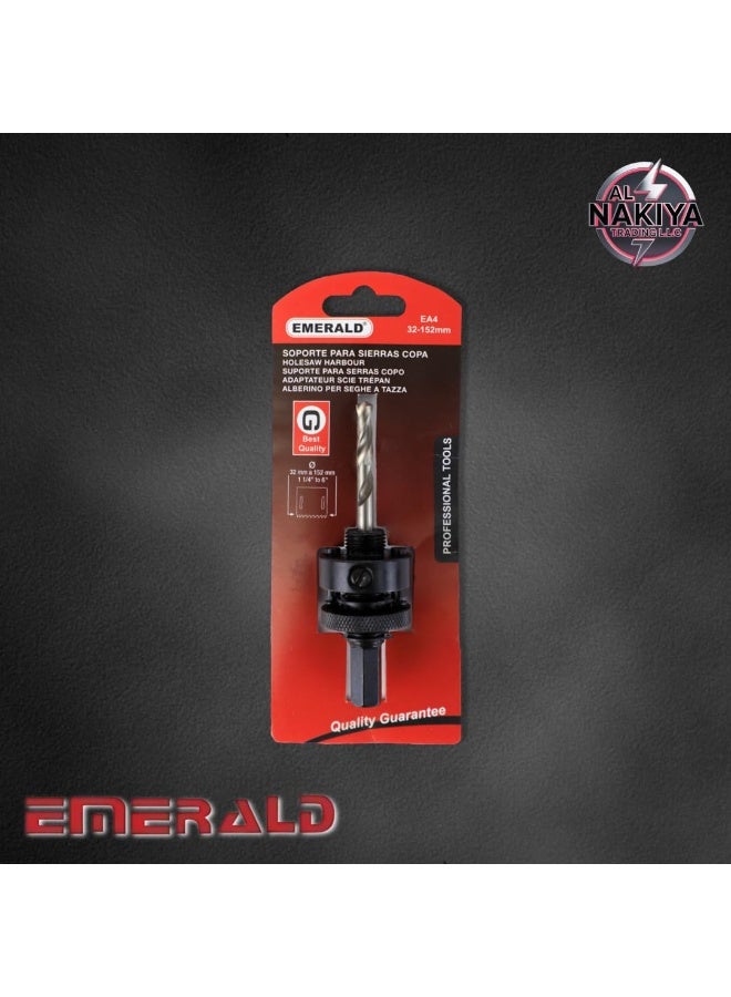 Emerald Holesaw Arbor EA2 – Heavy-Duty Harbour for 14–33mm Holesaws, Quick-Change Design with Pilot Drill Bit – Compatible with Wood, Plastic & Metal Cutting - Image 2
