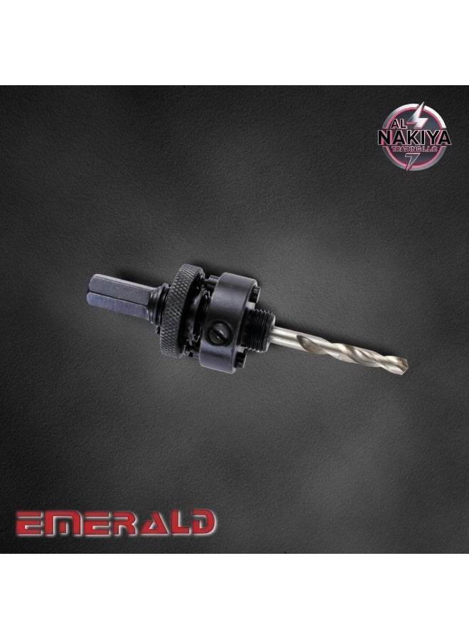 Emerald Holesaw Arbor EA2 – Heavy-Duty Harbour for 14–33mm Holesaws, Quick-Change Design with Pilot Drill Bit – Compatible with Wood, Plastic & Metal Cutting - Image 3