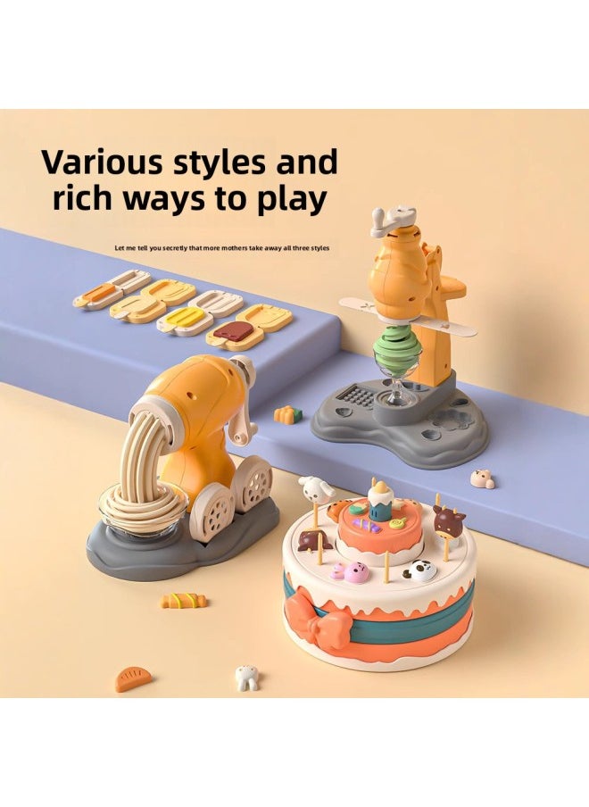 Generic - Children's Girls Male 3 To 6 Birthday Gifts 7 Kitchen 5 Play House Cooking Toys 9 Baby 8 12 Years Old-Color:[noodle Maker + Ice Cream Maker + Cake Maker + Dumplings + Ice Cream] Comes With 18 Pieces Of Colored Clay - Image 1