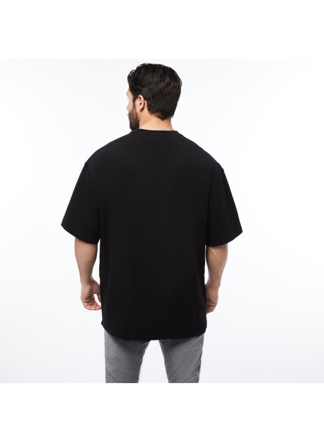 Mens Oversized Fit Short Sleeve T-shirt With Dropped Shoulder Loose Hip Hop Fitness T Shirt Summer Gym Bodybuilding Tops Tees - Image 2
