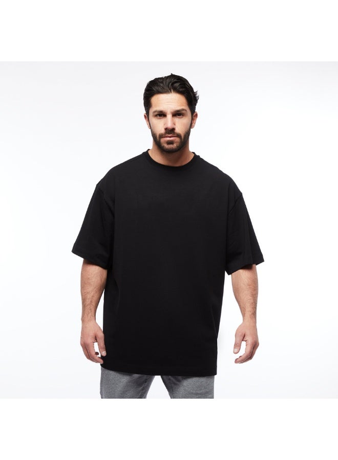 Mens Oversized Fit Short Sleeve T-shirt With Dropped Shoulder Loose Hip Hop Fitness T Shirt Summer Gym Bodybuilding Tops Tees - Image 1