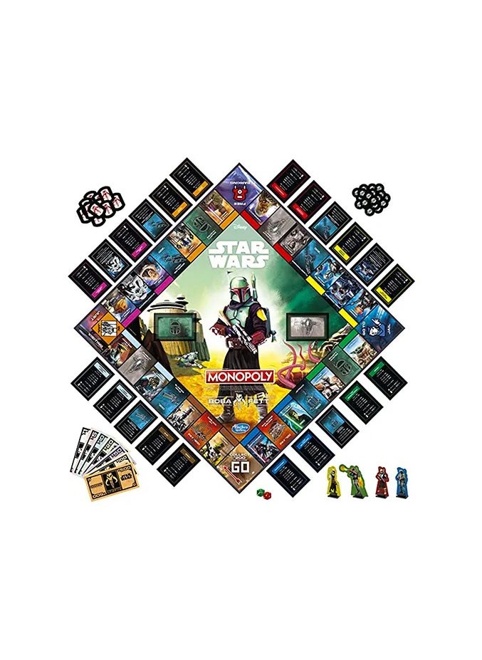 Hasbro/Disney Monopoly: Star Wars Boba Fett Edition Board Game | English Version for Children Ages 8+ | Star Wars-Themed Monopoly Game | Fun Family Game for Kids & Adults | Boba Fett Collector’s Edition | Strategy & Adventure Board Game  - Image 3