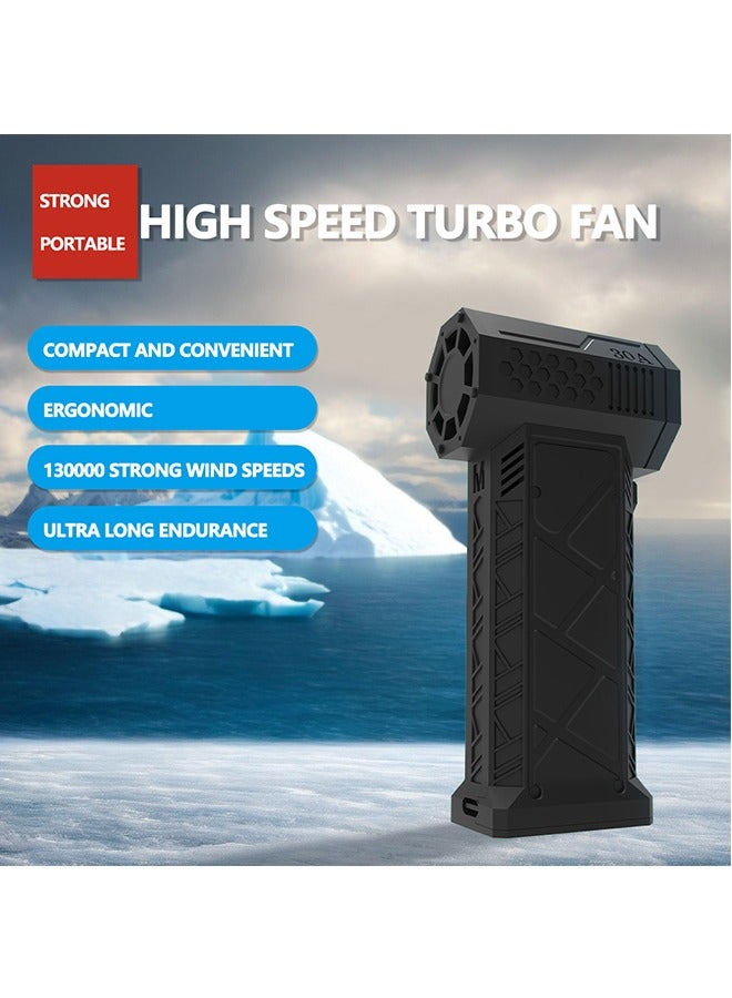 Generic Dry Mini Blower 130000 RPM Portable Mini Jet Blower 3 Speeds Adjustable Electric Compressed Air Duster Rechargeable Cordless with LED Light for Computer Keyboard Outdoors Camp Office Car Home(Black） ﻿  - Image 5