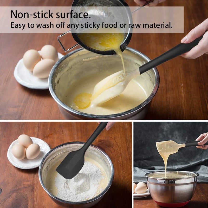 Attom Tech Home 8 Inch Silicone Spatula Set  Food Grade High Temperature and Heat Resistant Spatulas  Dish-wash Safe  Rubber Kitchen Spatulas  Non-stick(Set of 4) - Image 4