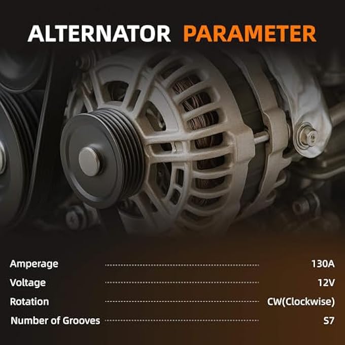 POBWAV 11256N 23100-ZH00A NEW Alternator Compatible with Nissan Frontier 2008-2019, Armada 2007-2015,Pathfinder 2008-2012, Titan 2008-2015, Xterra & Infiniti QX56 Replace#23100-ZH00B 11256 - Image 3