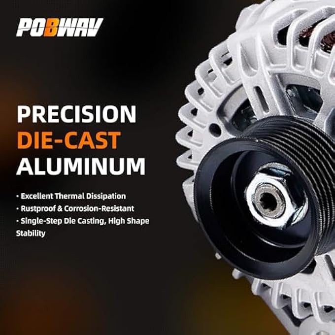 POBWAV 11256N 23100-ZH00A NEW Alternator Compatible with Nissan Frontier 2008-2019, Armada 2007-2015,Pathfinder 2008-2012, Titan 2008-2015, Xterra & Infiniti QX56 Replace#23100-ZH00B 11256 - Image 4
