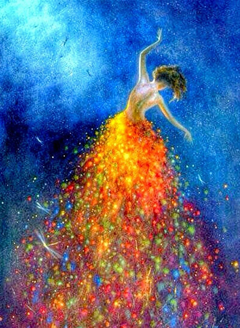 Captaintech DIY 5D Diamond Painting Full Kits, Dancer Diamond Painting Kits Crystal Embroidery Pictures Cross Stitch Art Craft for Home Decor Full Drill 5d Diamond Painting Kits Cross Stitch Craft Kit - Image 1