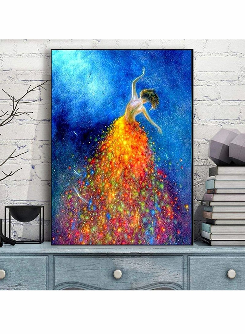 Captaintech DIY 5D Diamond Painting Full Kits, Dancer Diamond Painting Kits Crystal Embroidery Pictures Cross Stitch Art Craft for Home Decor Full Drill 5d Diamond Painting Kits Cross Stitch Craft Kit - Image 3