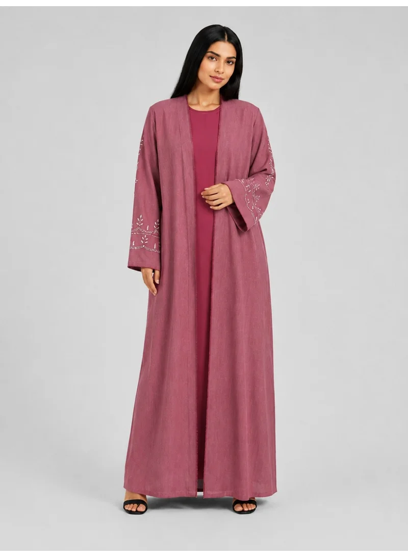 عباءات ريم Women's Embellished Abaya with Matching Sheila