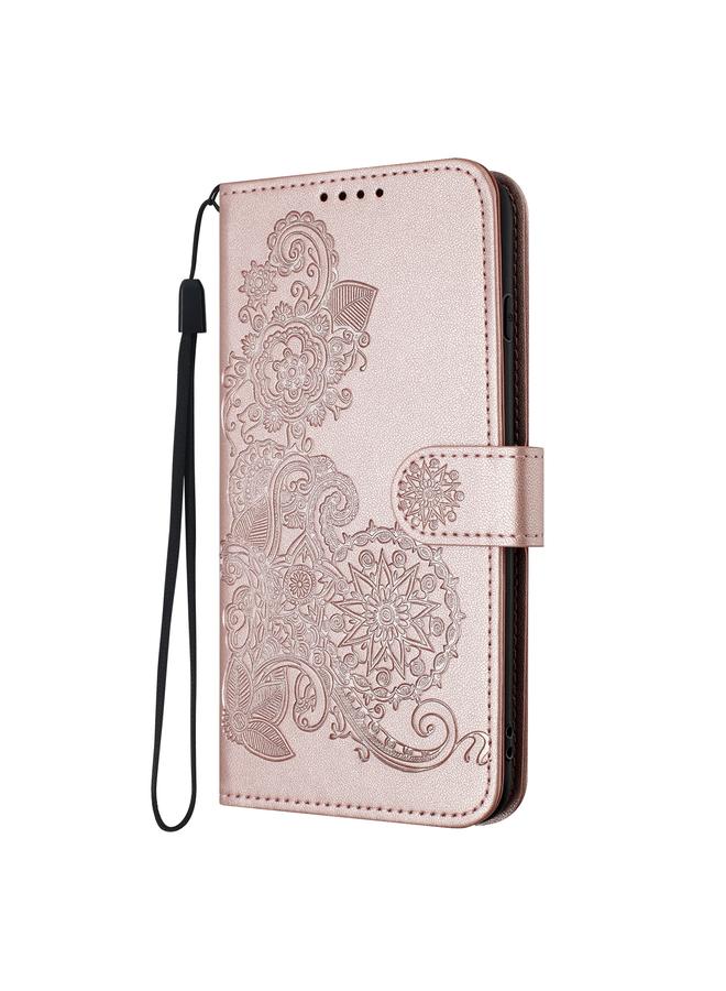 Zaboon Case For Infinix Smart 7 Datura Flower Embossed Flip Leather Phone Case - Image 3