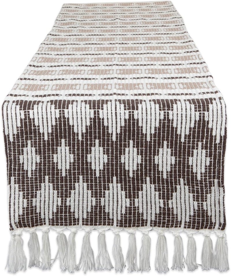 DII CAMZ11273 Southwest Table Runner, Dark Brown/Stone - Image 1