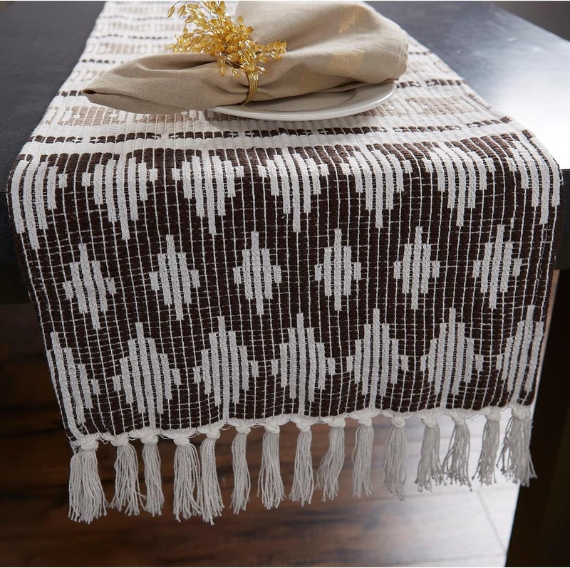 DII CAMZ11273 Southwest Table Runner, Dark Brown/Stone - Image 4