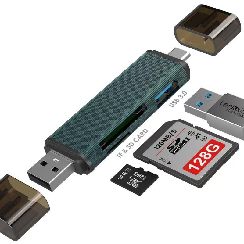 5-in-1 USB 3.0 Type-C Card Reader for SD/TF Memory Cards - Image 5