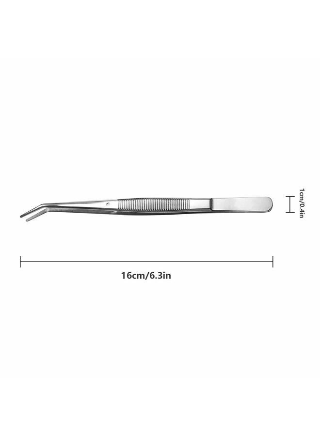 Rolybag Stainless Steel Tweezers, with Curved Serrated Tip Multipurpose Tweezers Sewing Machine Tweezers Forceps for Craft Repairing (2 Pcs set) - Image 4