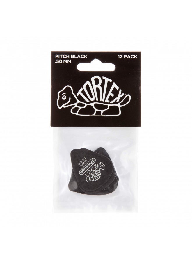JIM DUNLOP JIM DUNLOP 488R50 .50mm Pitch Black Guitar Picks, 72-Pack  - Image 1