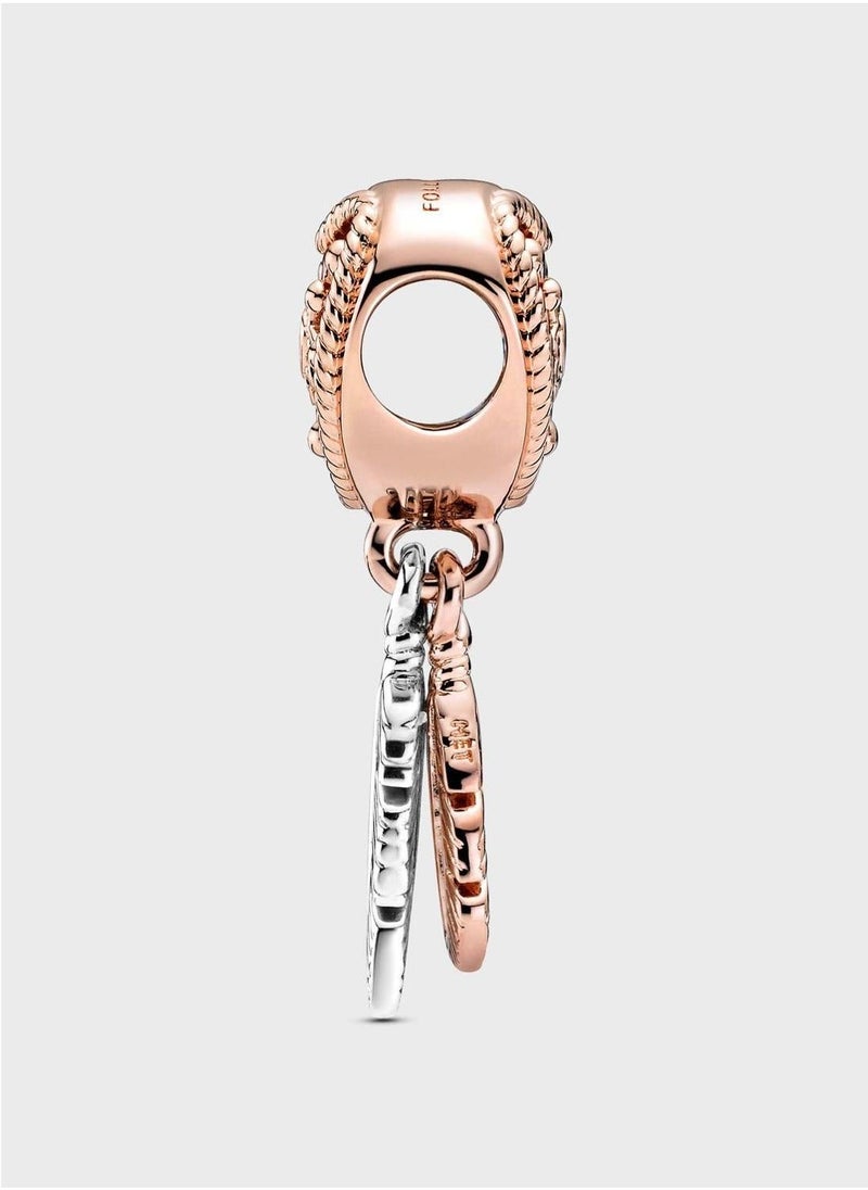 PANDORA Openwork Heart & Two Feathers Dreamcatcher Charm  - Image 3