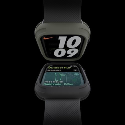 elkson Compatible with Apple Watch 45mm Bumper Case, Quattro 2.0 Series Rugged Cover for iWatch Series 9 8 7, Military Grade Durable Protective, Flexible Shock Proof, Charcoal Green - Image 2