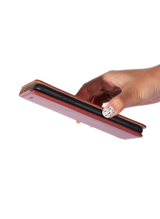 اس-توب جراب لهاتف Nokia C100، مصنوع من الجلد اللامع بلون سادة، قابل للطي مغناطيسيًا - Image 5