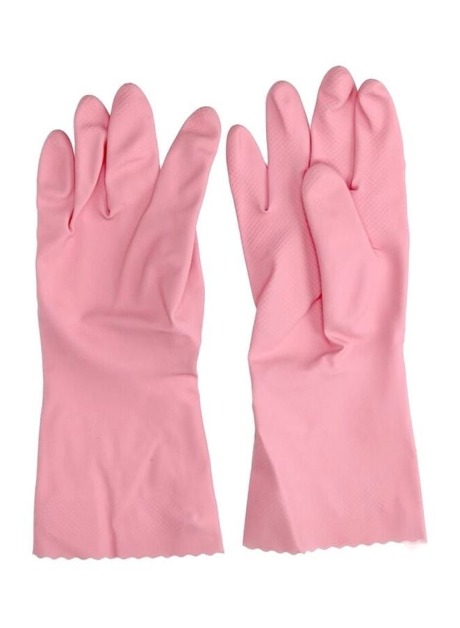 general Super Grip Household Gloves Thickened Oxford Latex Gloves Rubber Waterproof Multifunctional Household Dishwashing Gloves Pink M - Image 1
