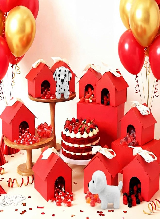 ForraFun 24 Set Red Dog House Themed Party Boxes with Hole Tags Puppy Treat Boxes for Candy Cookie Gift Giving Pet Party Supplies Adopt Pet Gift Puppy Birthday Favor Shower Decoration - Image 5