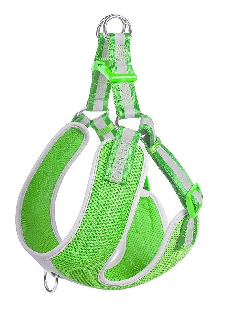 Step in Dog Harness Body Belt Reflective Green Small