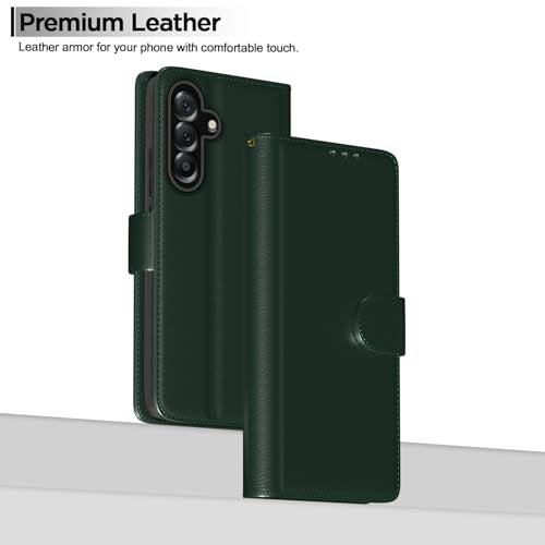 Pikkme Flip Cover for Samsung Galaxy A36 5G Leather Finish | Inside TPU with Card Pockets | Wallet Stand and Shock Proof | Complete Protection Flip Case(Green) - Image 2