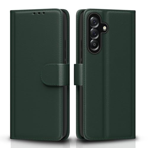 Pikkme Flip Cover for Samsung Galaxy A36 5G Leather Finish | Inside TPU with Card Pockets | Wallet Stand and Shock Proof | Complete Protection Flip Case(Green) - Image 1