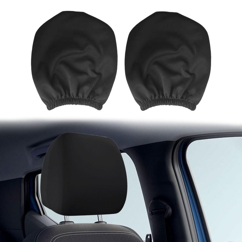 LHDOS 2PCS Soft Car Head Rest Cover Protector Universal Car Seat Headrest Cover Reusable Headrest AntiDirty Covers Car Headrest Protector Auto Interior Decorative Accessories for Cars Trucks Black - Image 3