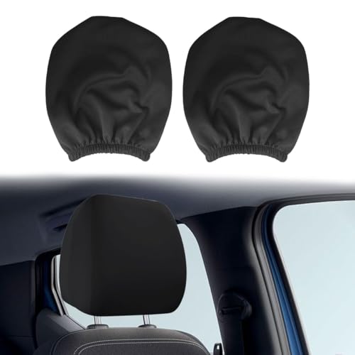 LHDOS 2PCS Soft Car Head Rest Cover Protector Universal Car Seat Headrest Cover Reusable Headrest AntiDirty Covers Car Headrest Protector Auto Interior Decorative Accessories for Cars Trucks Black - Image 1
