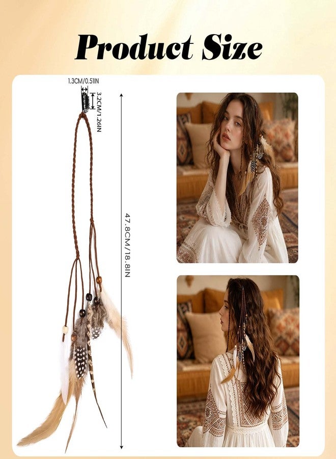 FeelfunFeather Feathers Hair Extensions for Women Boho Clip-in Hair Feather Accessories for Mardi Gras Performances Photo Shoots Carnival Party Headdress Accessory(2 Pcs) - Image 4