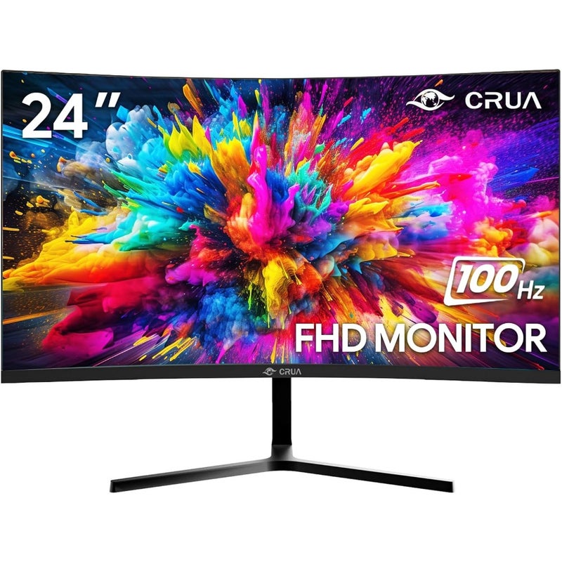 PC Monitor 100Hz FHD 1920x1080 Curved 2800R for gaming and office use, IPS panel, black, ultra-smooth motion clarity and wide viewing angles - Image 1