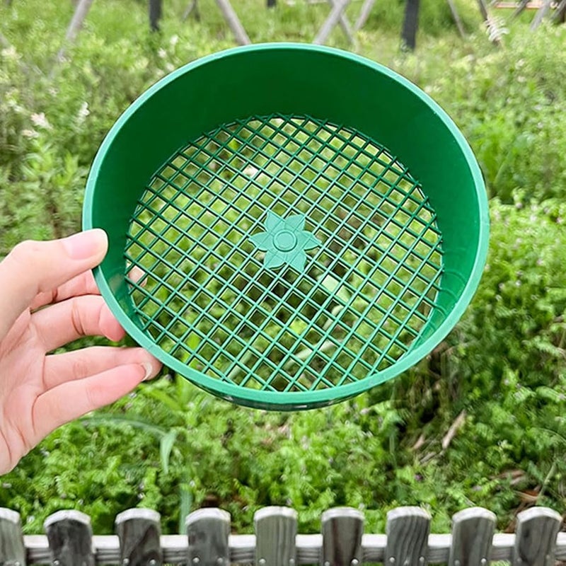 Green Garden Sieve Screen 5 Pieces For Efficient Soil Filtering Home Planting Tool - Image 5