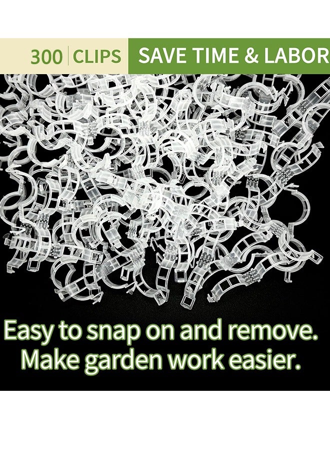 300Pcs Tomato Clips, Plastic Trellis Clips Plant Support Clips, Plant Clips for Support, Grape Vine, Tomato Vine, Vegetables Plants, Garden Clips to Grow Upright Makes Plants Healthier - Image 3