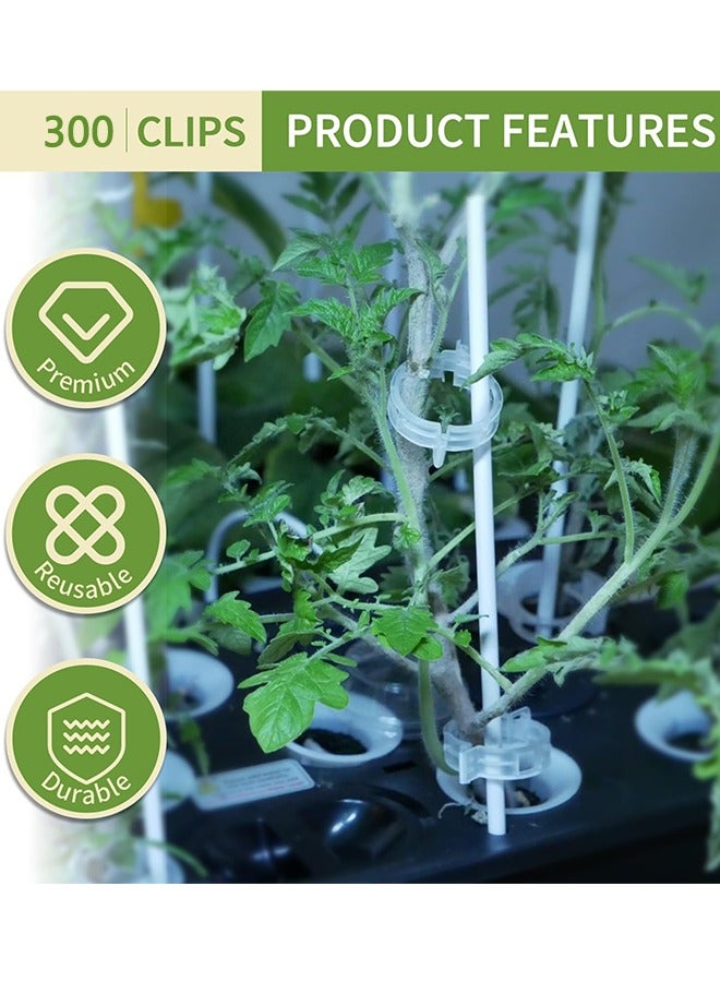 300Pcs Tomato Clips, Plastic Trellis Clips Plant Support Clips, Plant Clips for Support, Grape Vine, Tomato Vine, Vegetables Plants, Garden Clips to Grow Upright Makes Plants Healthier - Image 4