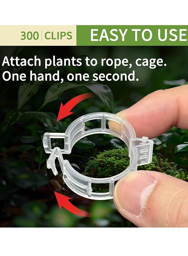 300Pcs Tomato Clips, Plastic Trellis Clips Plant Support Clips, Plant Clips for Support, Grape Vine, Tomato Vine, Vegetables Plants, Garden Clips to Grow Upright Makes Plants Healthier - Image 2
