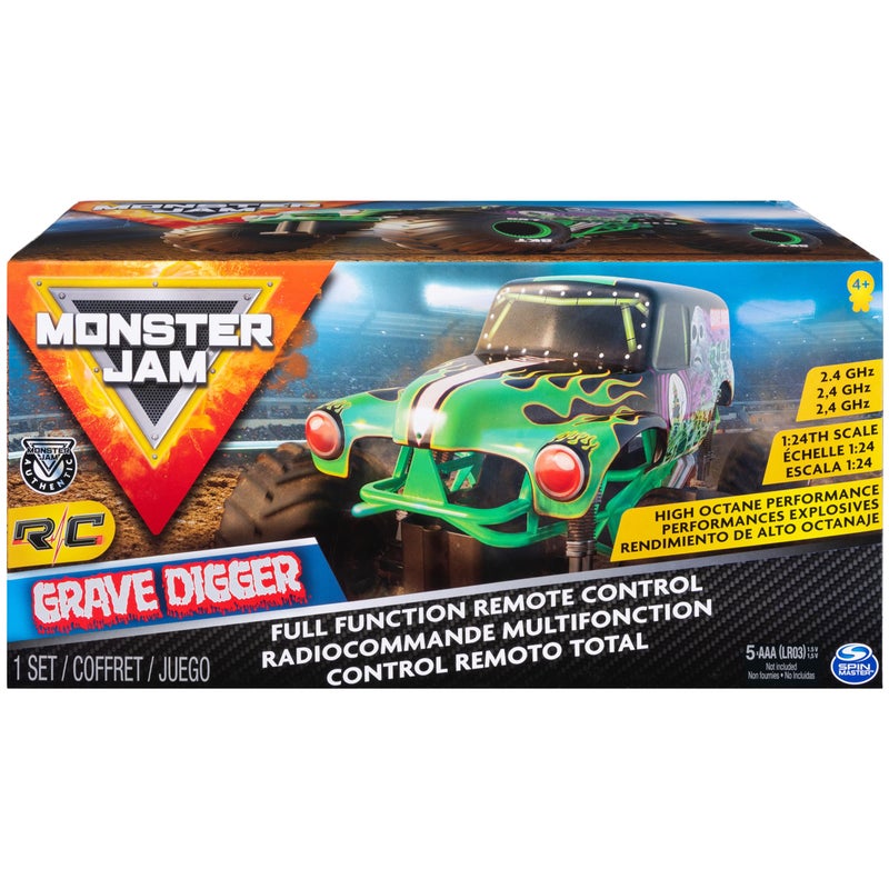 Monster Jam, Official Grave Digger Remote Control Monster Truck, 1:24 Scale, 2.4 GHz, Kids Toys for Boys and Girls Ages 4 and up - Image 2