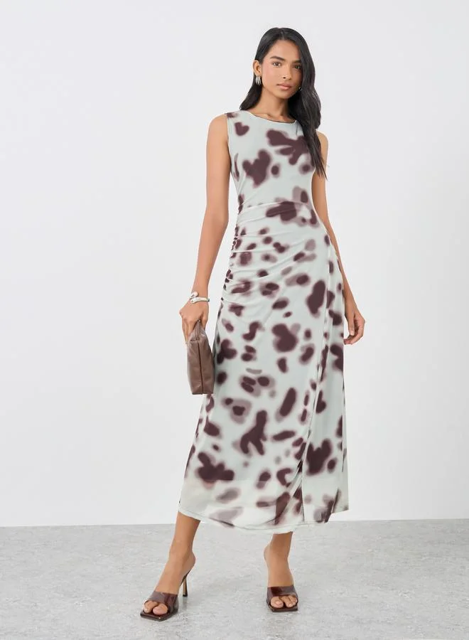 Take Two Take Two Floral Print Sleeveless Bodycon Midi Dress