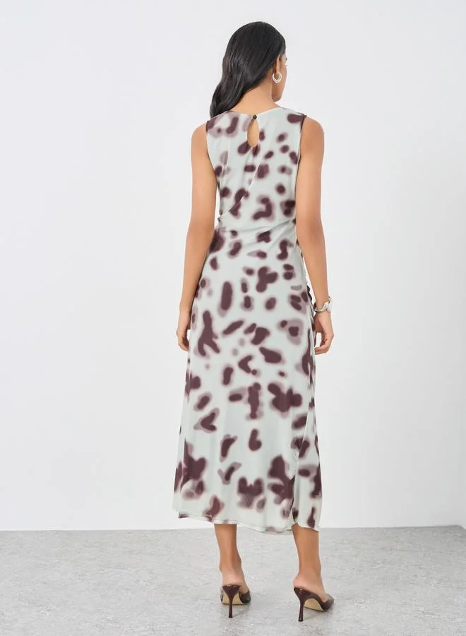 Take Two Take Two Floral Print Sleeveless Bodycon Midi Dress