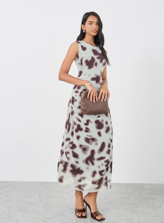 Take Two Take Two Floral Print Sleeveless Bodycon Midi Dress