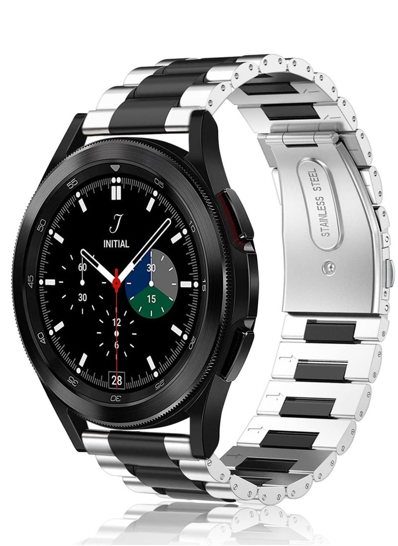 Watch Band for Samsung Galaxy Watch 4 40 / 44mm and Classic 42 / 46mm / Watch 3 41mm/ Watch 42mm / for Galaxy Watch Active2 / Active / for Galaxy Watch 42mm with 20mm Stainless Steel Metal Band - Image 1