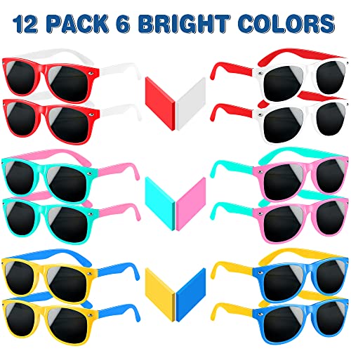 GINMIC Kids Sunglasses Party Favors 12Pack Valentines Neon for Kids Boys and Girls Great Gift Birthday Supplies Beach Pool Favors Fun Gift Toys Goody Bag Favors 80s Accessories - Image 5