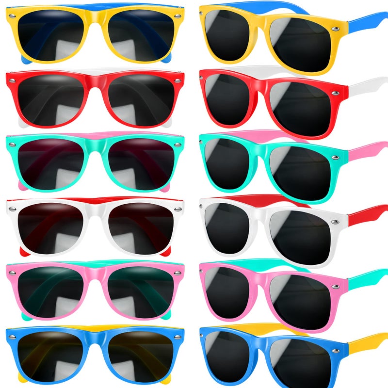 GINMIC Kids Sunglasses Party Favors 12Pack Valentines Neon for Kids Boys and Girls Great Gift Birthday Supplies Beach Pool Favors Fun Gift Toys Goody Bag Favors 80s Accessories - Image 4