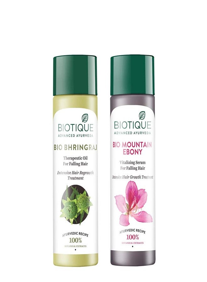 بيوتيك سيروم بيوتيك بيو ماونتن إيبوني المنشط للشعر المتساقط، علاج مكثف لنمو الشعر، 120 مل، وزيت بيوتيك بيو برينجراج العلاجي لنمو الشعر، 120 مل (عبوة من قطعتين) - Image 2