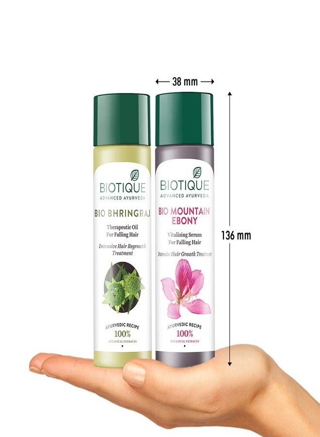بيوتيك سيروم بيوتيك بيو ماونتن إيبوني المنشط للشعر المتساقط، علاج مكثف لنمو الشعر، 120 مل، وزيت بيوتيك بيو برينجراج العلاجي لنمو الشعر، 120 مل (عبوة من قطعتين) - Image 3