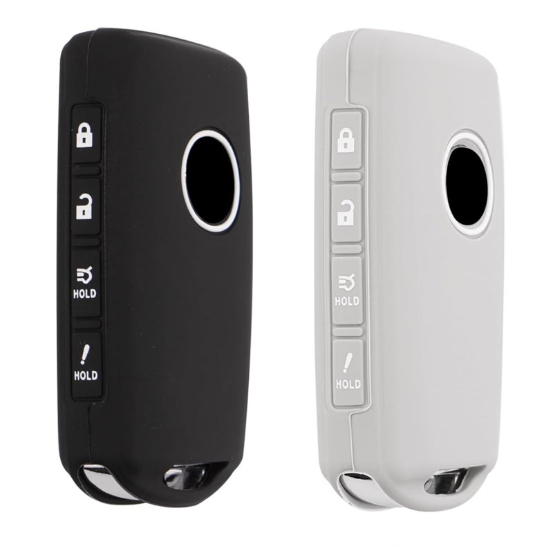 Car Key Fob Cover: Black+Grey - Durable Protective Sleeve for Automotive Key Protection, Car Accessories Commuters & Travelers

，：
：Silicone Key Fob Cover, Mazda Key Fob Cover, Car Key Case
：Black+Gr - Image 1