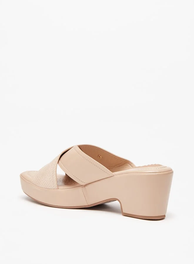 Le Confort Women'S Solid Cross Strap Sandals With Block Heels