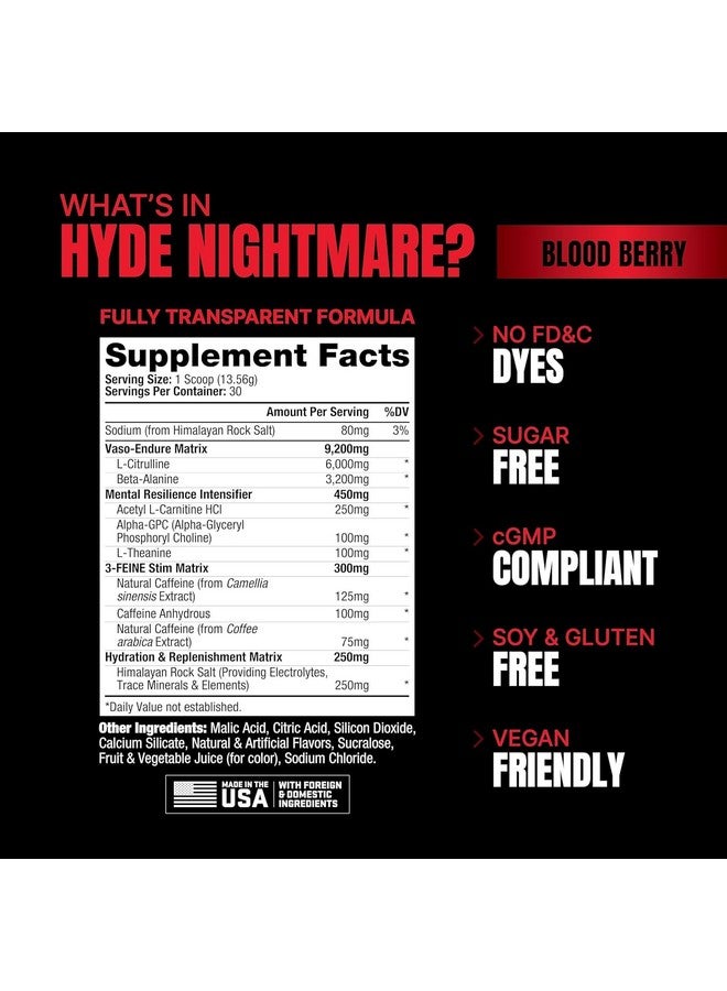ProSupps PROSUPPS Mr. Hyde Nightmare Pre Workout Powder with Caffeine & Beta Alanine - Preworkout for Intense Energy, Mental Focus & Performance - Gym & Fitness Supplements (Blood Berry, 30 Servings) - Image 5