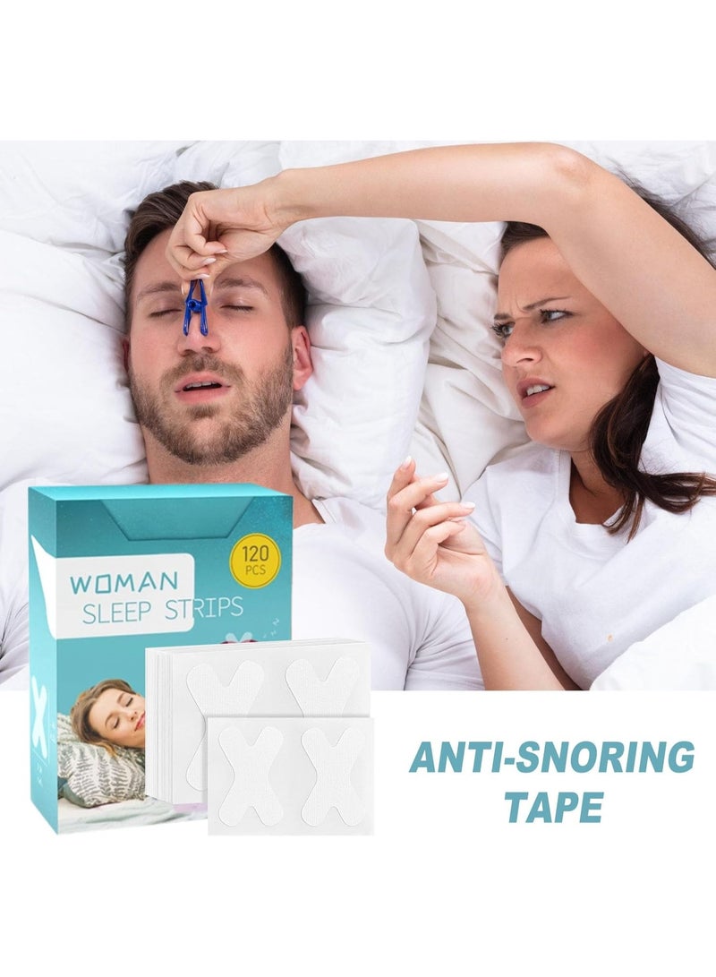 SYOSI Mouth Breathing Patch - Mouth Tape For Sleeping Nose Breathing,Anti Snoring Device, X Shape Mouth Tape For Nasal Breathing - Advanced Gentle Mouth Tape For Nose Breathing - Image 3